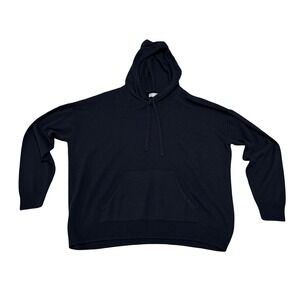 True Craft Women's Knit Drawstring Hoodie Navy Blue Size Large‎ 24 x 24